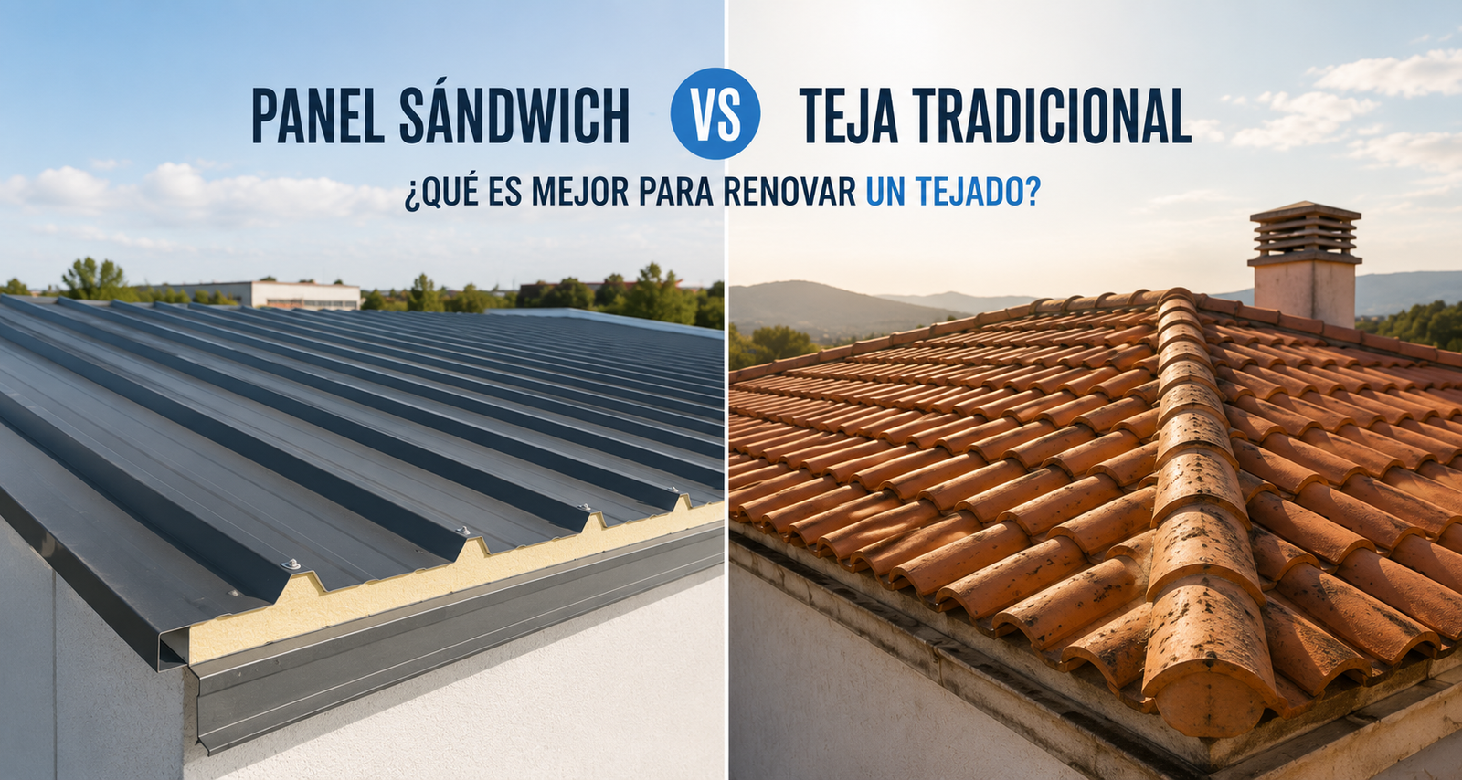 Comparativa entre panel sándwich y teja tradicional para tejados
