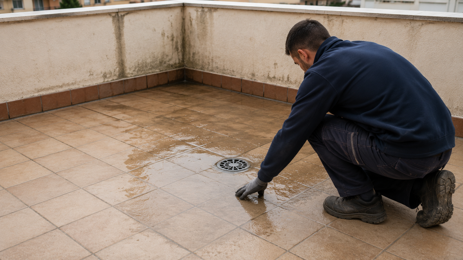 Filtraciones y problemas de impermeabilización en una terraza