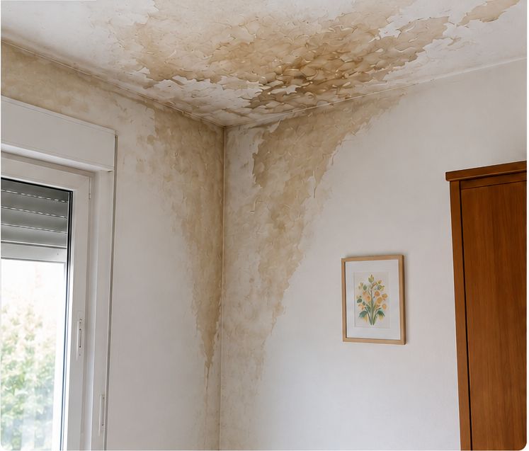 Humedades interiores antes de la reparación