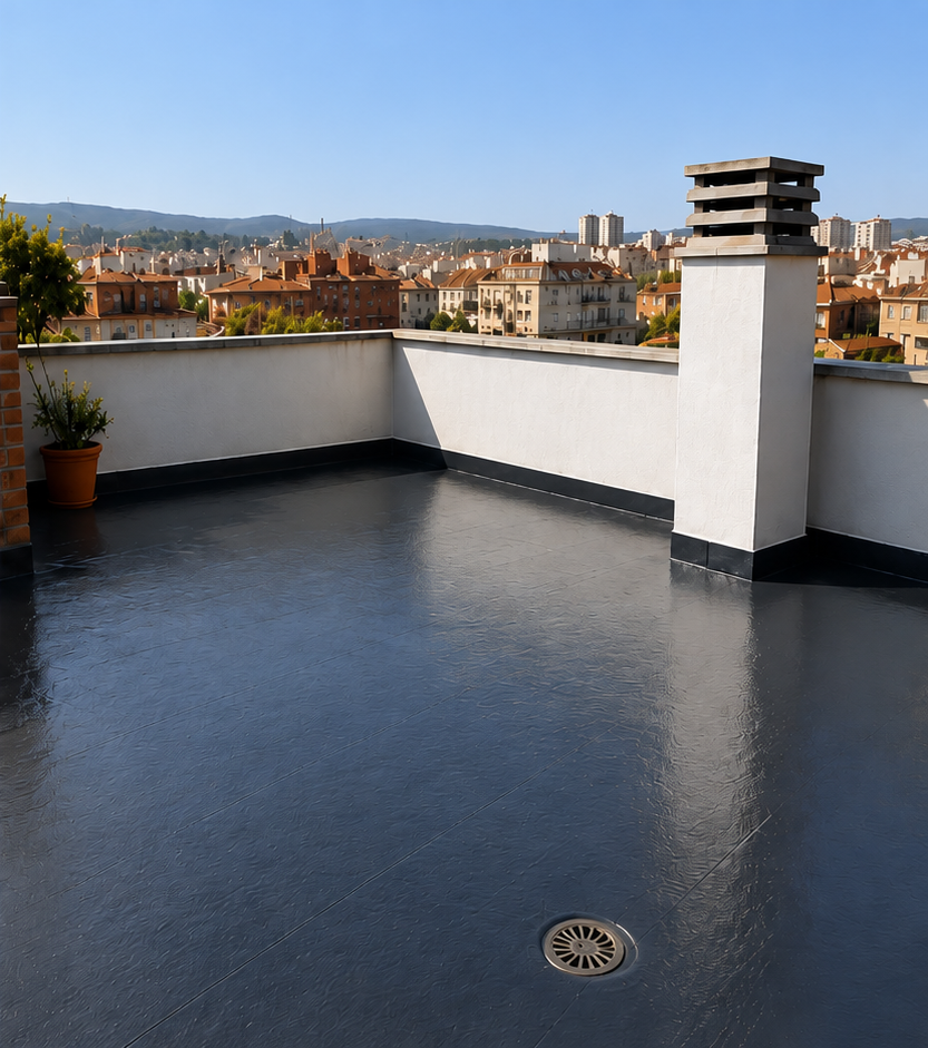Terraza transitable después de la impermeabilización